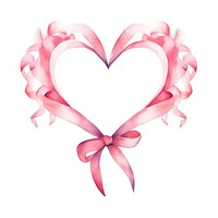 Ribbons heart shaped border pink white background celebration.