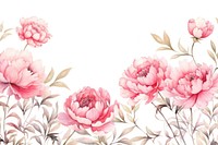 Peony flowers border watercolor backgrounds pattern plant.