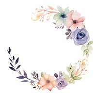 Flowes and ribbon circle border pattern flower wreath.