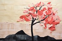 Tree art painting collage.