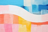 Clean wave border art abstract painting.