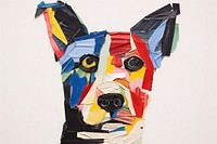 Silhouette dog head art craft representation.