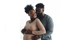 Black man with his pregnant wife portrait adult photo.