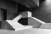 Modern architecture staircase building monochrome.