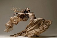 Woman dancing fashion motion dress.