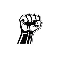 Raised fist black hand logo.