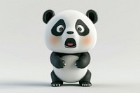 Baby panda figurine cartoon animal.