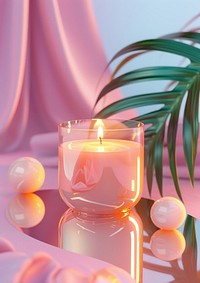 Surreal abstract style candle glass illuminated celebration.