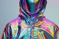 Surreal abstract style hoodie sweatshirt shiny futuristic.