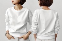 Blank white longsleeve sweatshirt sweater blouse.