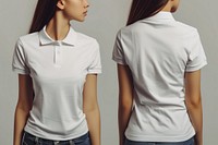 Blank white polo shirt t-shirt sleeve blouse.