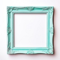 Pastel turquoise square frame vintage white background architecture rectangle.