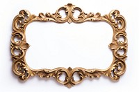 Rococo frame vintage jewelry gold white background.