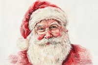 Santa claus drawing portrait sketch.