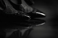 Shoes black shoe reflection.