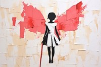 Minimal simple angel art painting representation.