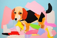 Minimal simple dog art painting beagle.