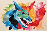 Minimal simple dragon paper art origami.