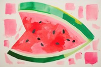 Minimal simple watermelon fruit food art.
