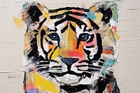 Minimal simple tiger art painting craft.