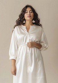 Minimal blank satin dress fashion apparel adult.