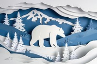 Pine forest and bear nature mammal snow.