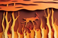Forest fire animal running art backgrounds mammal.