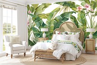 Tropical banana leaf furniture tropics bedroom.