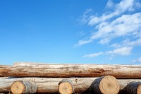 PNG Wooden logs border sky backgrounds outdoors.