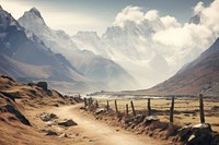 Nepal valley border wilderness landscape panoramic.
