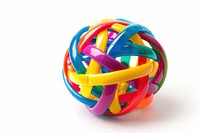 Colorful ball toy sphere wheel white background.
