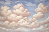 Cloud and heart pattern painting outdoors nature.