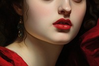 Wearing lipstick portrait jewelry photography.