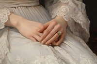 Bride hand and ring jewelry diamond wedding.