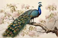 Peacock bird animal art.