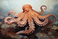 Octopus animal painting art.