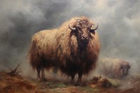 Sheep livestock wildlife painting.