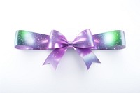 Bow purple ribbon white background celebration accessories.