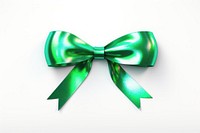 Simple green holographic ribbon jewelry white background celebration.