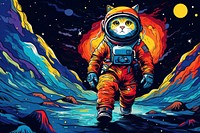 Astronaut graphics cartoon representation.