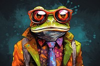 Frog amphibian fashion glasses.
