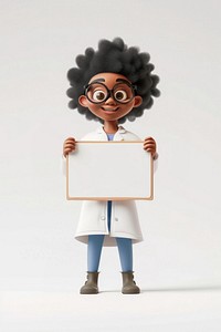 Happy docter holding board portrait standing person.