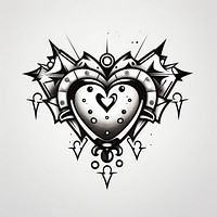 Cute heart drawing sketch illustrated.