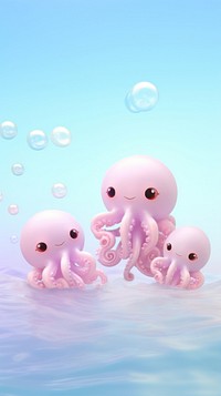 Octopus on the sea cartoon animal cute.