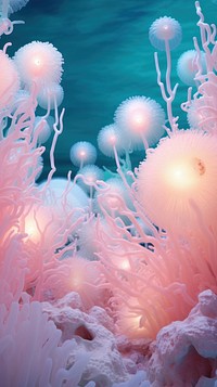 Coral under dark sea jellyfish outdoors nature.