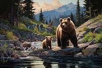 Bear nature wilderness landscape.