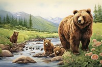 Bear nature landscape wildlife.