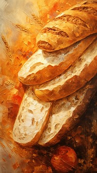 Bread baguette food art.