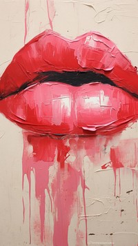 Lipstick art paint acrylic paint.