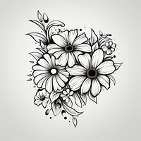 Daisy flower pattern drawing sketch.